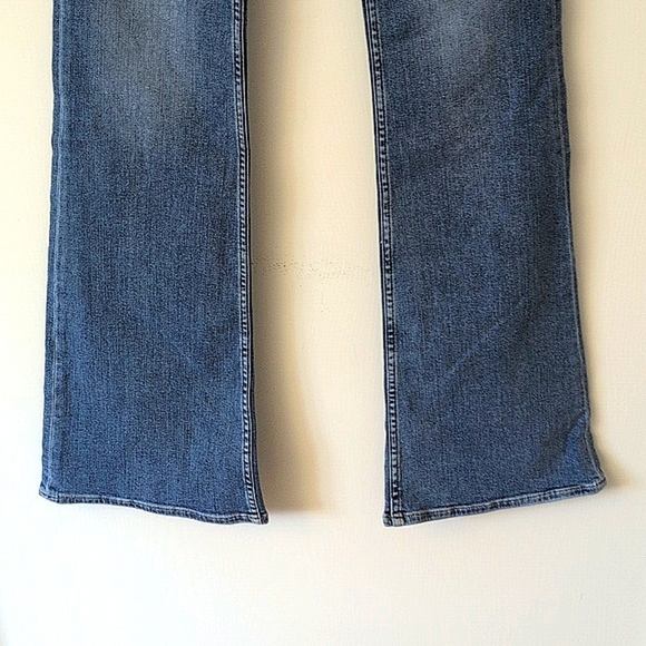 AllSaints Womens 25 Button Flare Fit Jeans Denim Boho Western Casual Classic - Picture 2 of 8